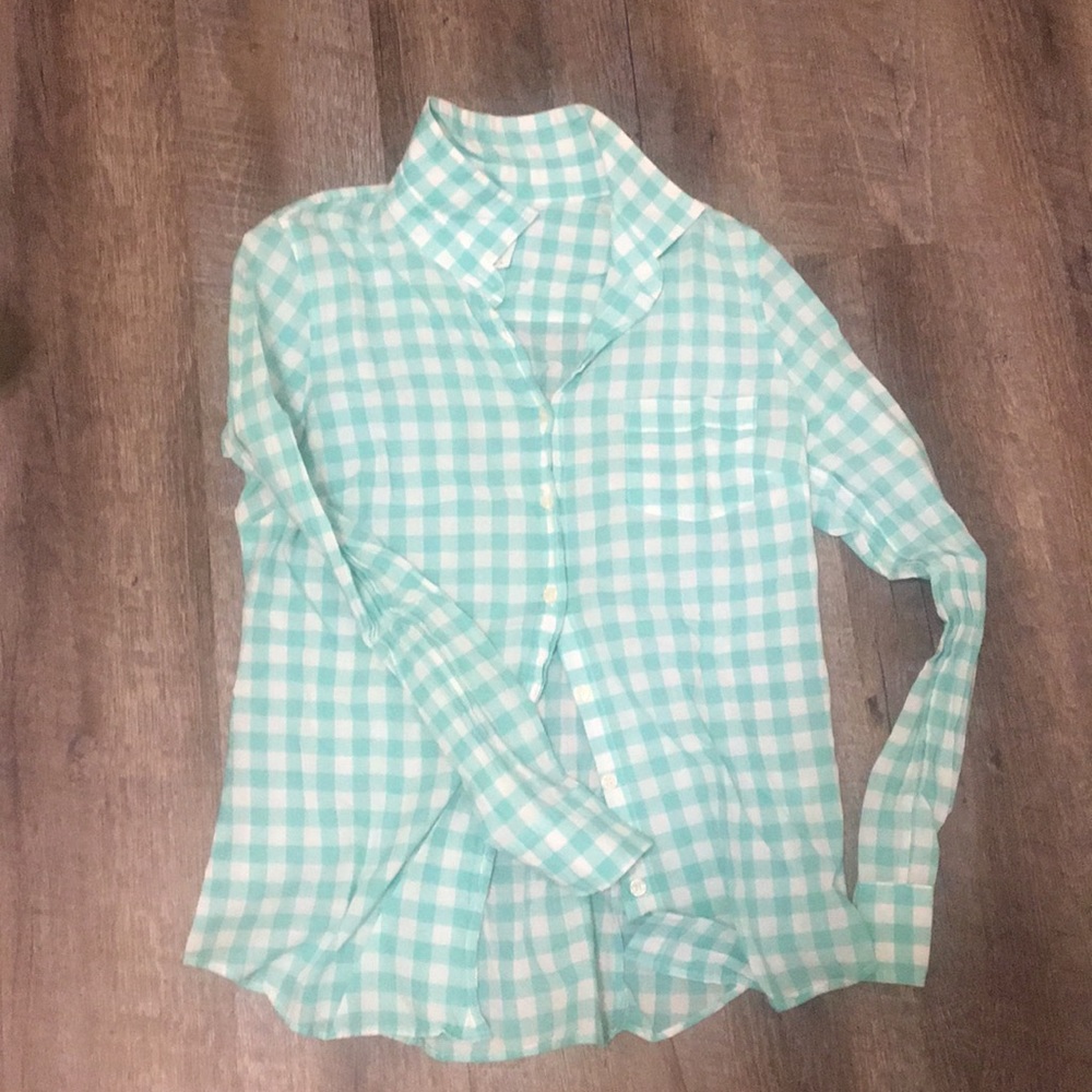 Mint and white gingham